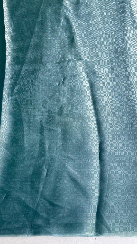 MINT CHECKS ORGANZA DYED FABRIC