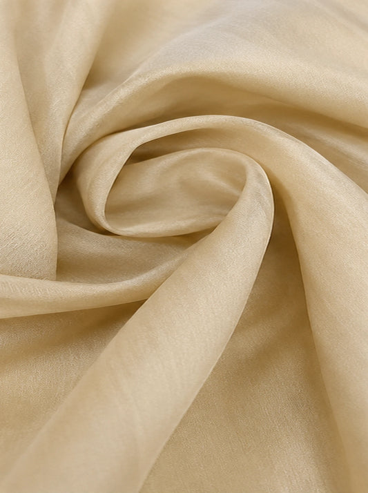 CHICKOO KHADI ORGANZA DYED FABRIC