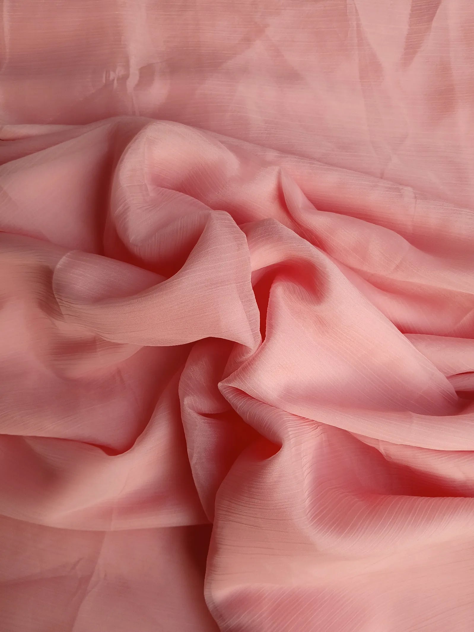 PEACH CRYSTAL CHIFFON FABRIC