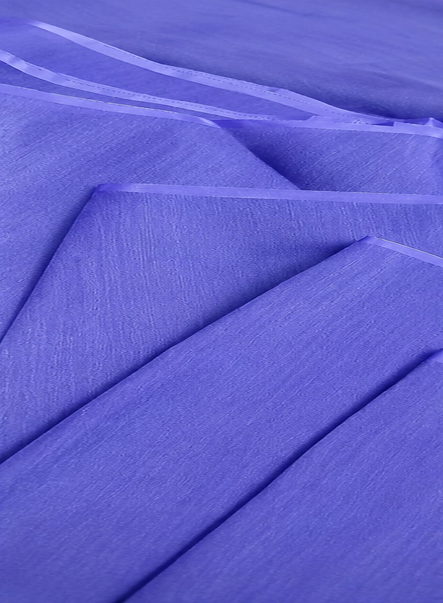 BLUE KHADI ORGANZA DYED FABRIC