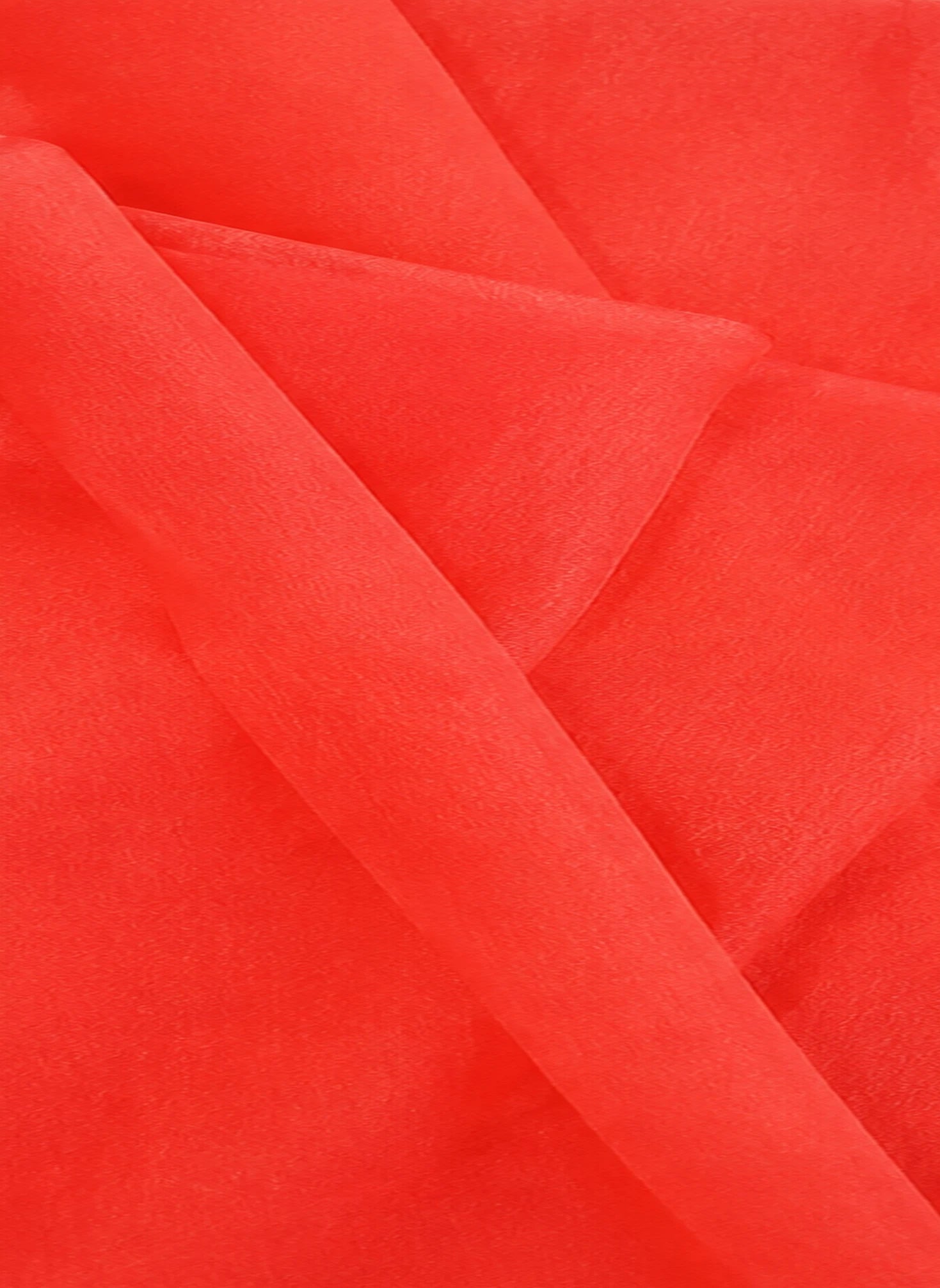 RED KHADI ORGANZA DYED FABRIC