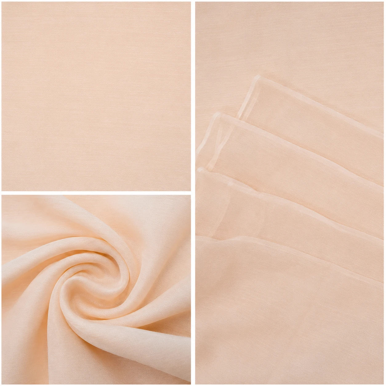 LIGHT ORANGE KHADI ORGANZA DYED FABRIC
