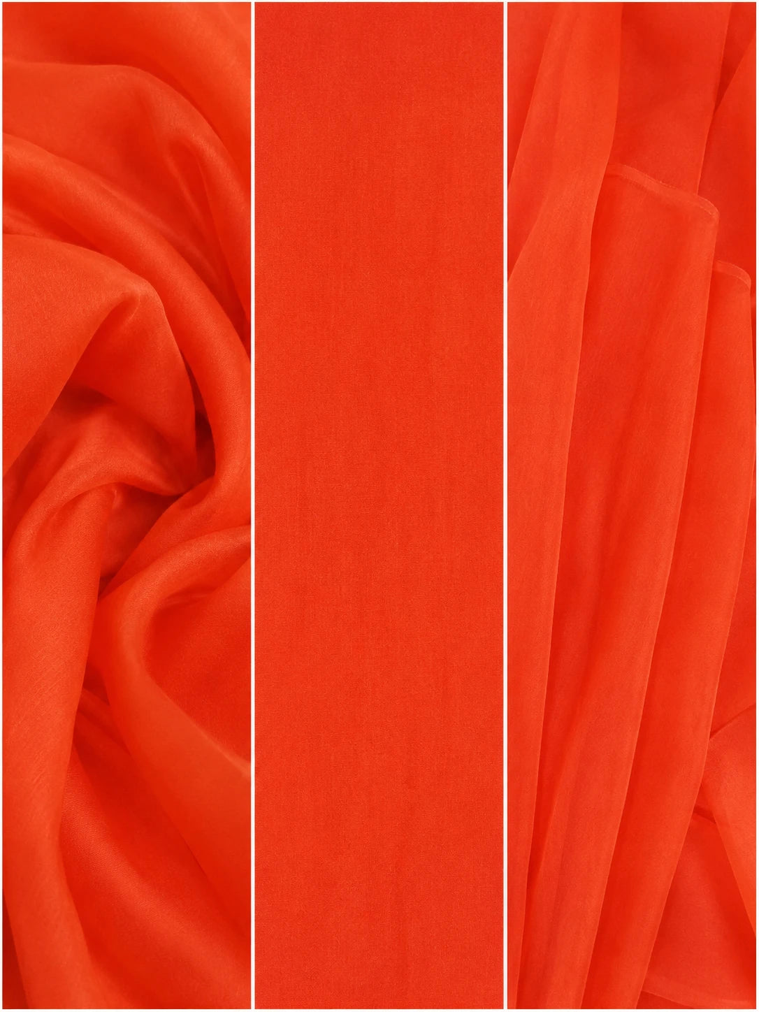 ORANGE KHADI ORGANZA DYED FABRIC
