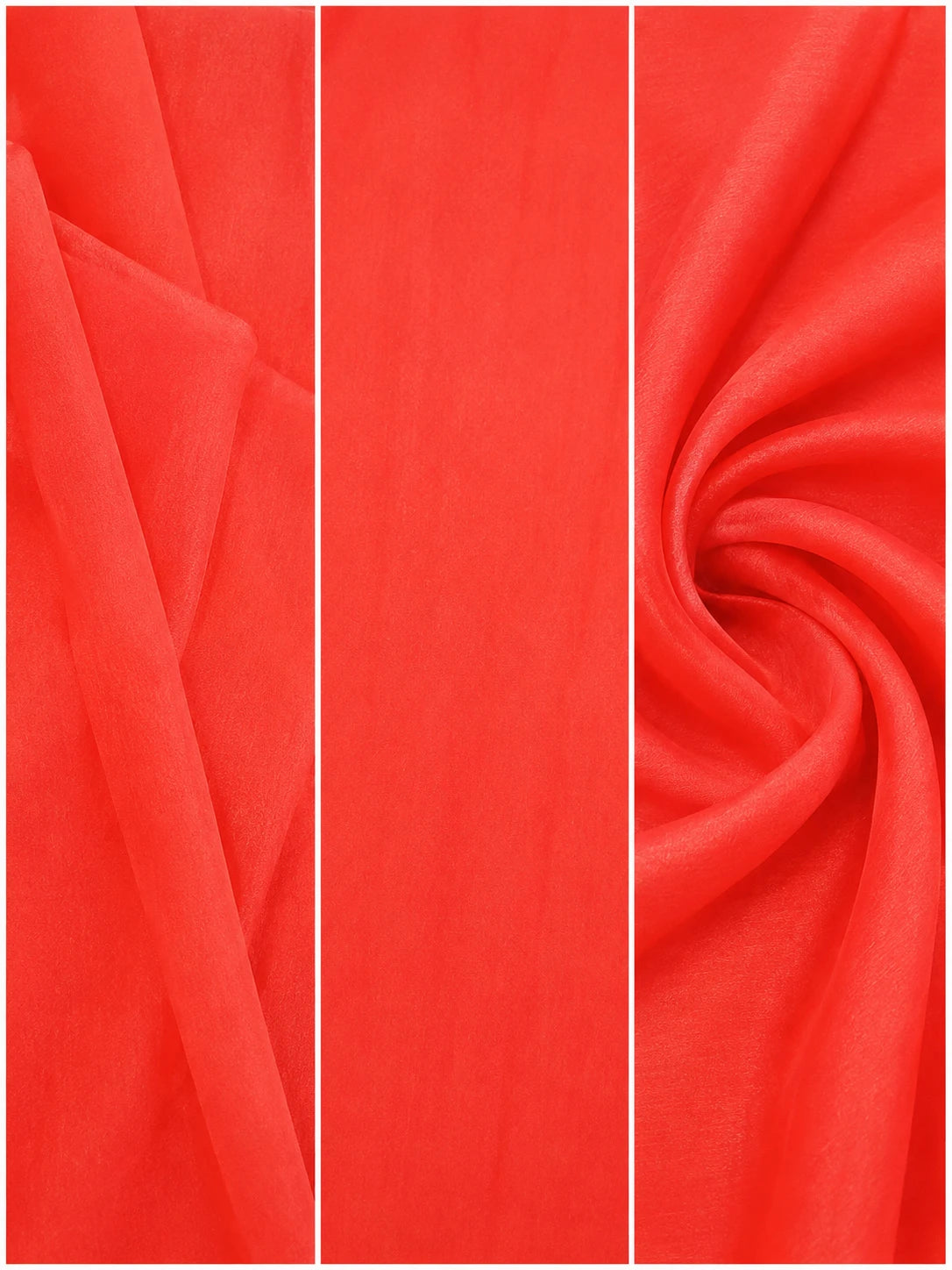 RED KHADI ORGANZA DYED FABRIC