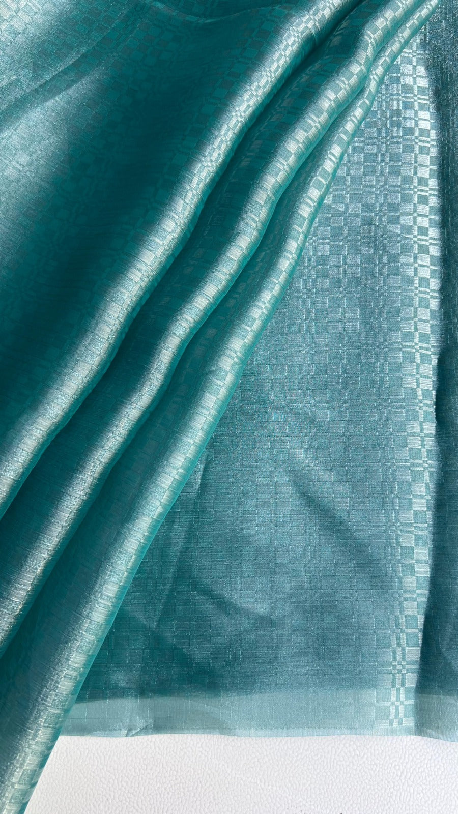 MINT CHECKS ORGANZA DYED FABRIC