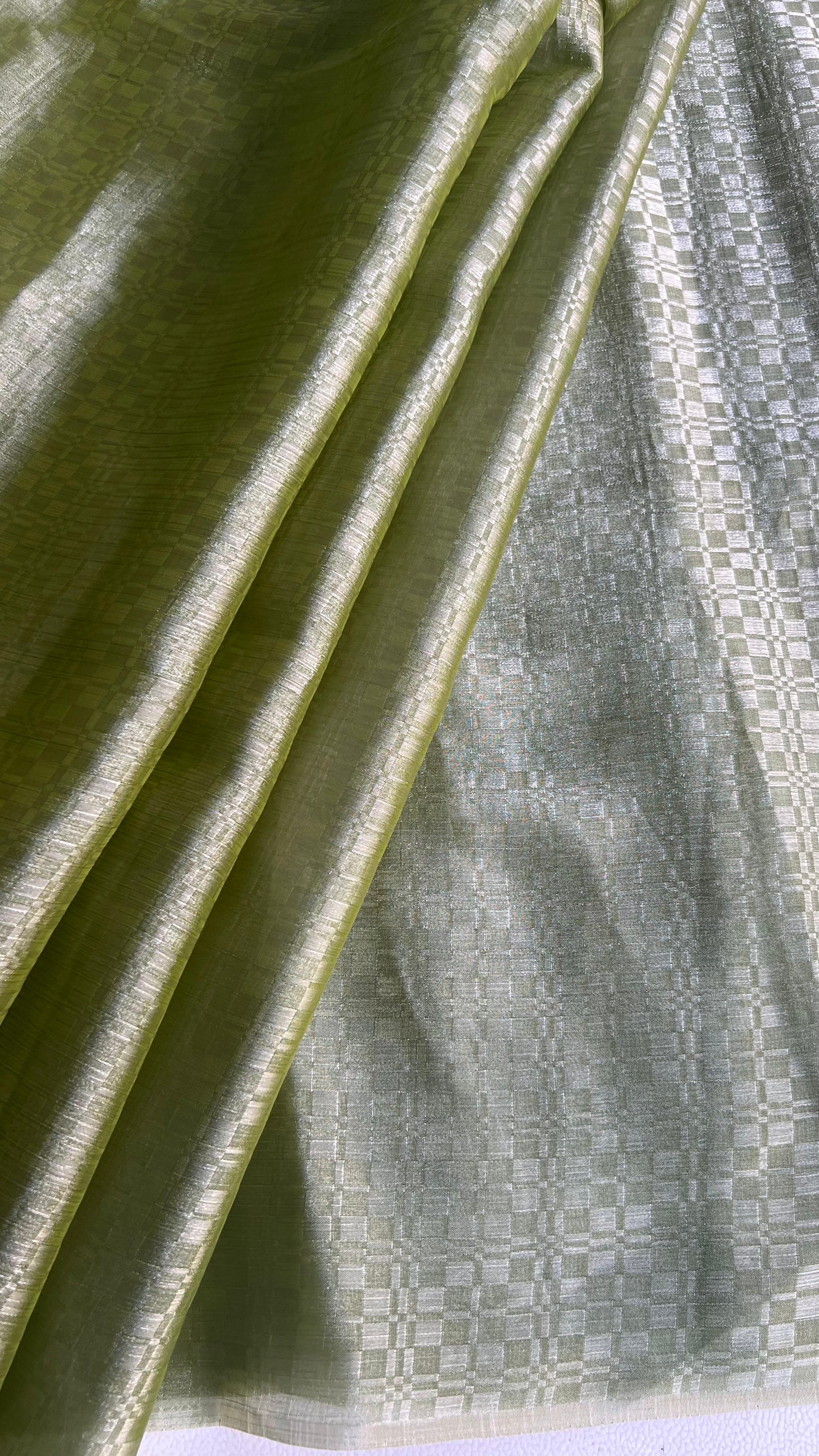 MINT CHECKS ORGANZA DYED FABRIC