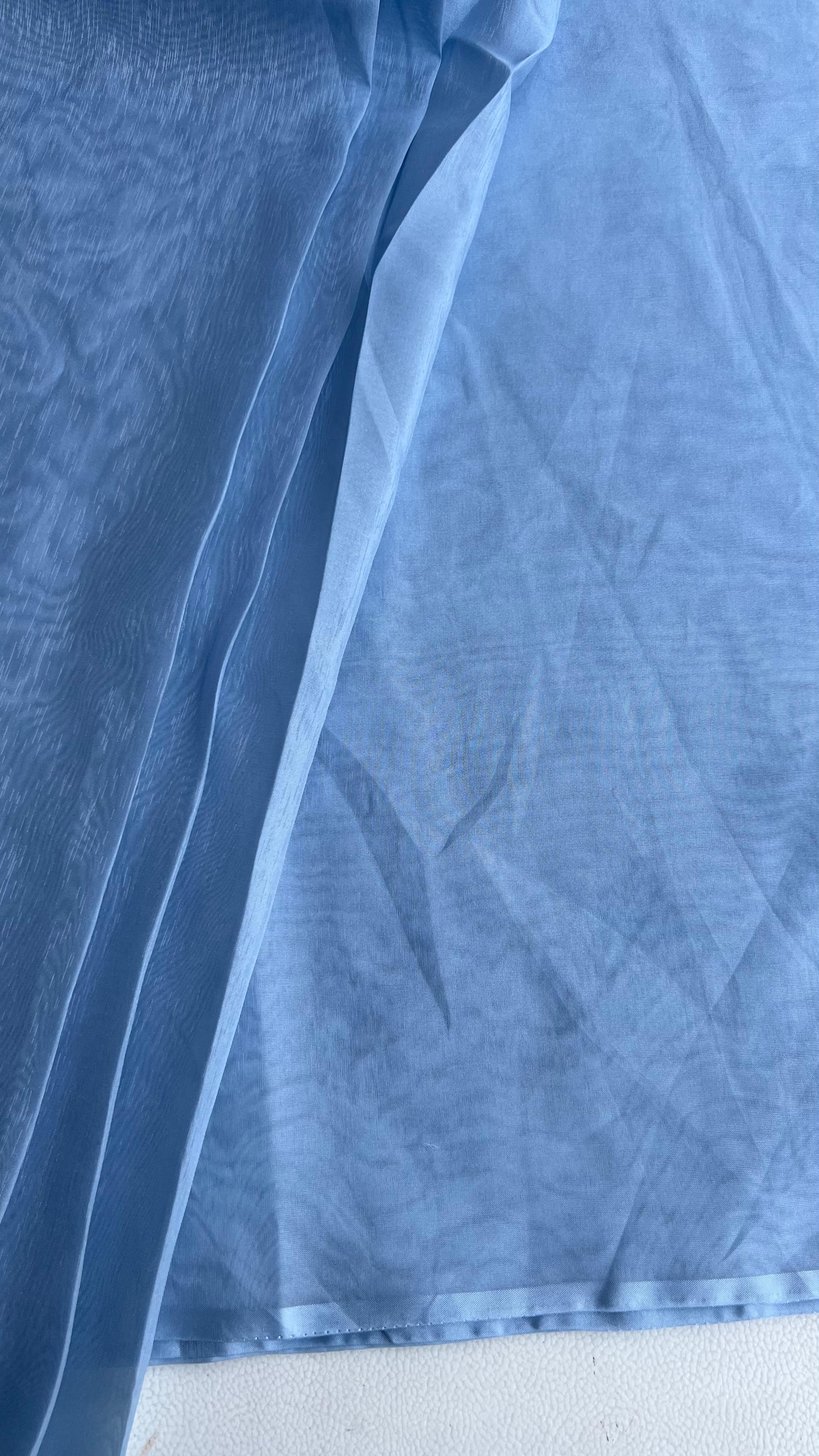 SILVER CRYSTAL ORGANZA DYED FABRIC