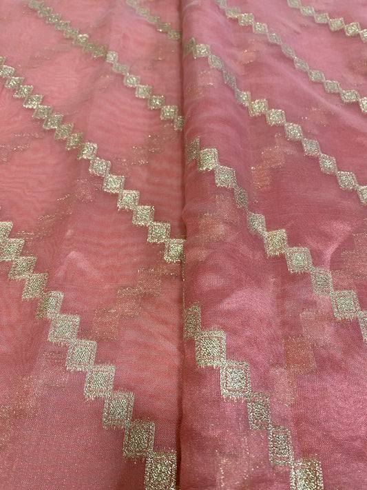 ORGANZA JACQUARD LAHERIYA FABRIC