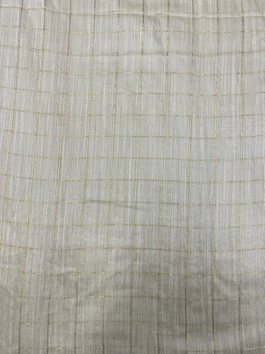 ART LINEN ZARI CHECKS DESIGN FABRIC