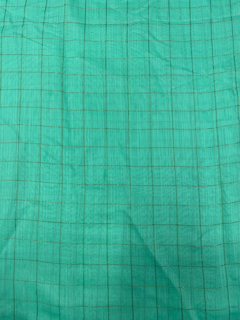 ART LINEN ZARI CHECKS DESIGN FABRIC